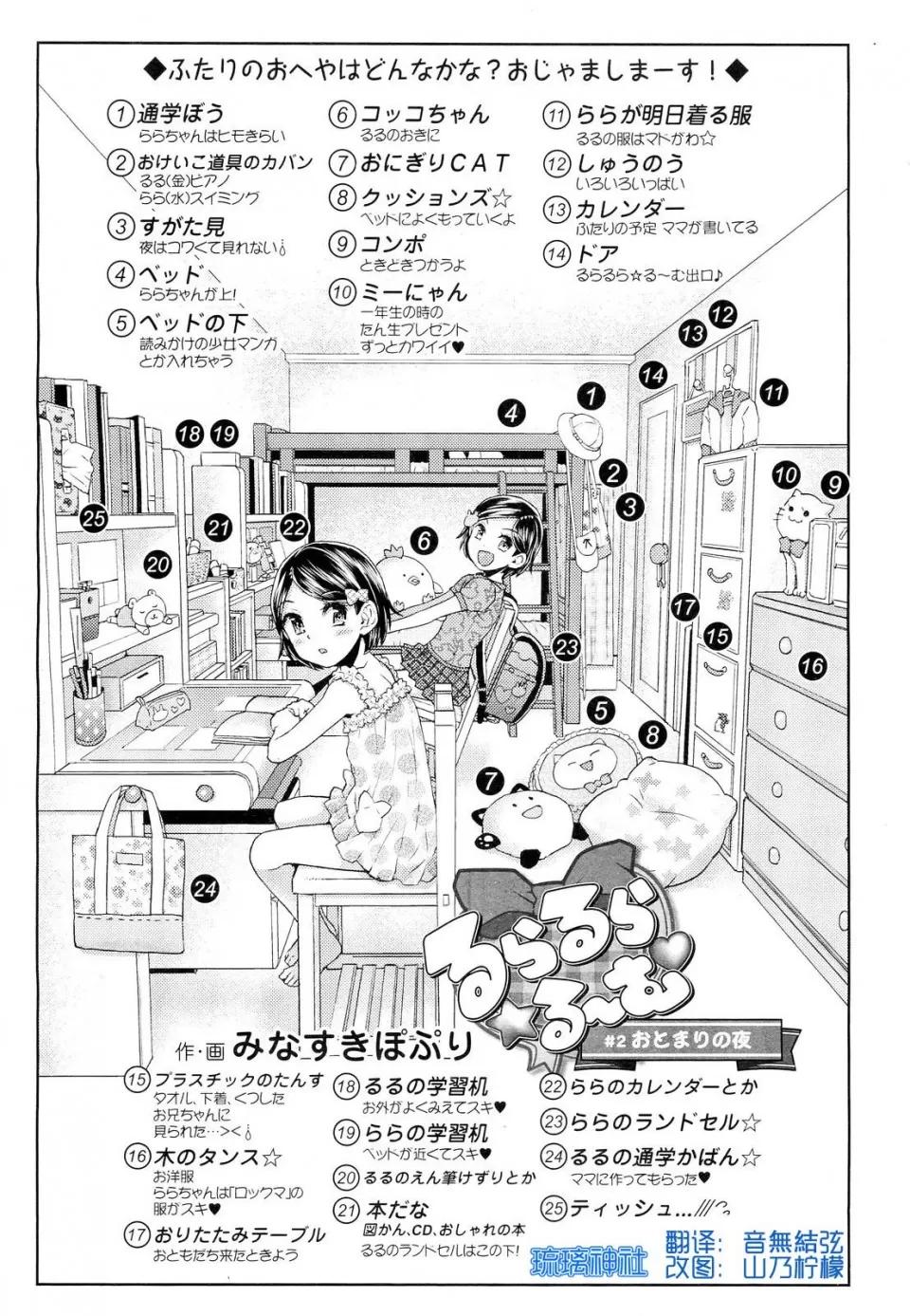 #2 [琉璃神社汉化][みなすきぽぷり] るらるら☆るーむ #2 おとまりの夜 第1页