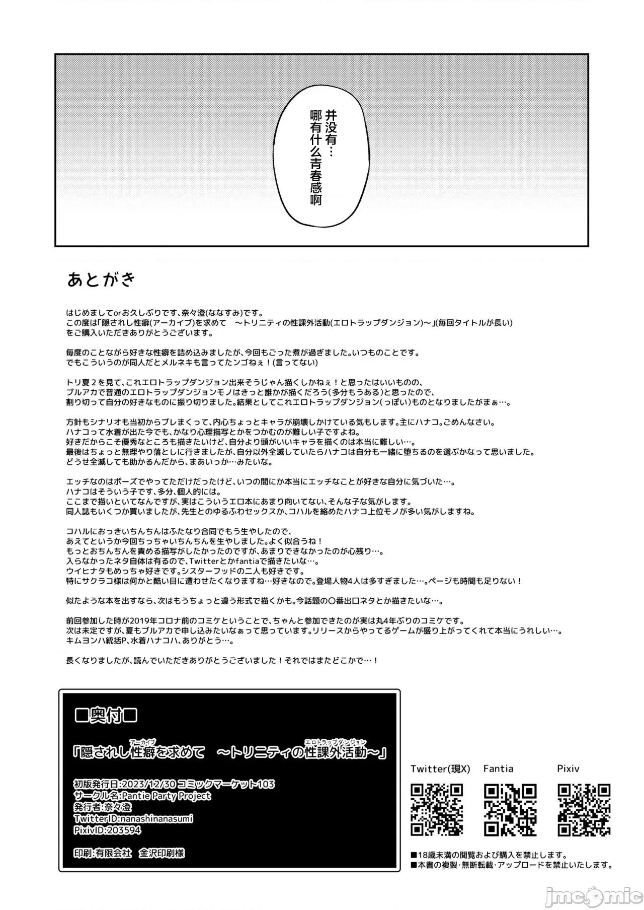 隠されし性癖を求めて (C103)[Pantie Party Project (奈々澄)] 隠されし性癖を求めて ～トリニティの性课外活动～ (ブルーアーカイブ) [DL版] 第25页