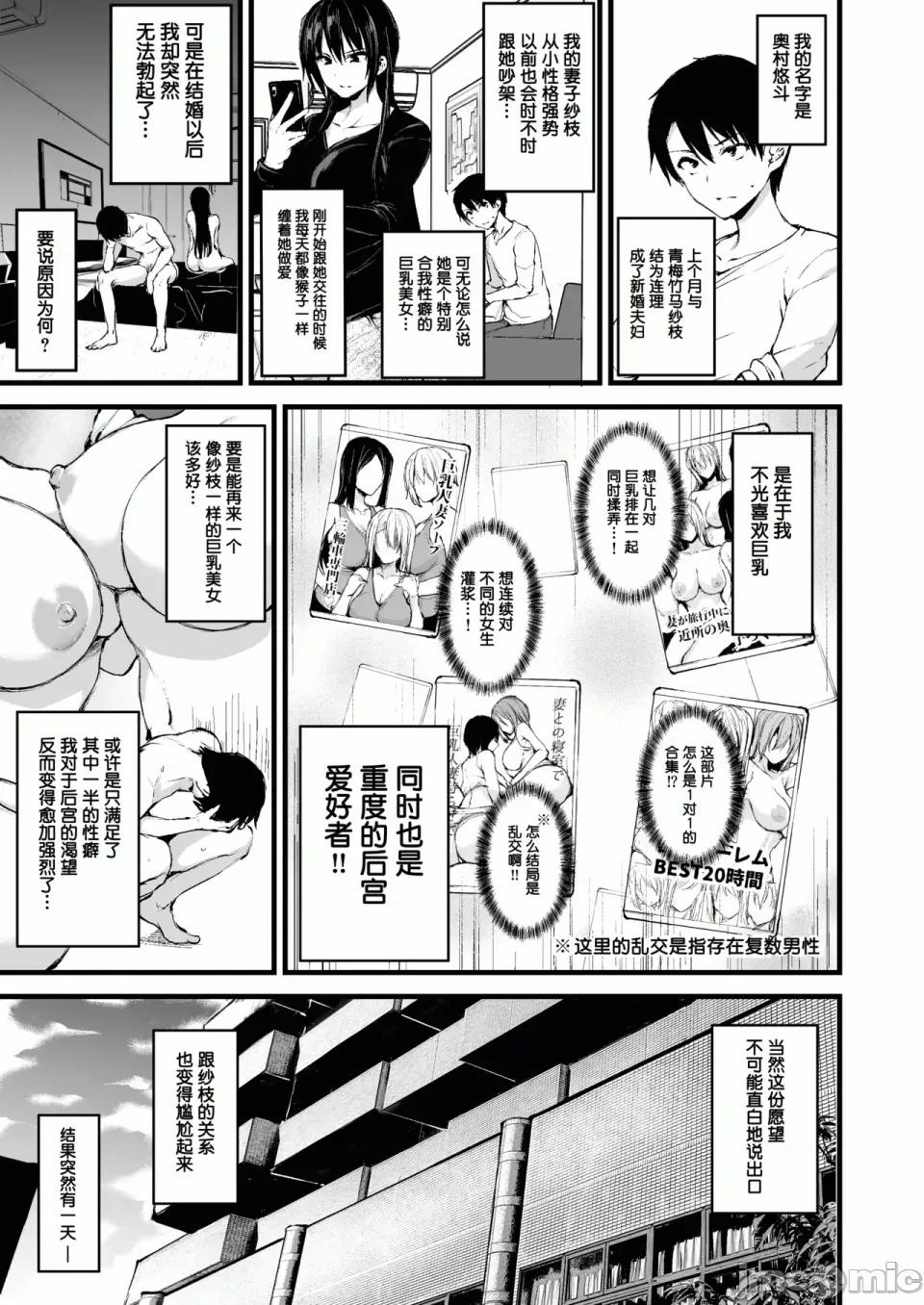 總集編 [しまぱん (立花オミナ)]巨乳が2人いないと勃起しない夫のために友達を連れてきた妻 -總集編-(1~3+後日談)[中國翻譯][無修正] 第2页