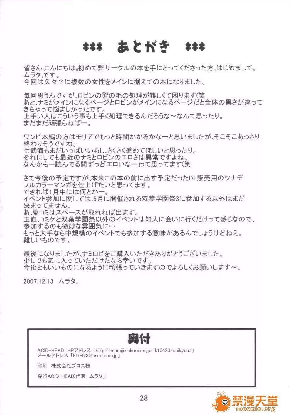 ナミロビ [ACID-HEAD (ムラタ。)] ナミの航海日志EX ナミロビ (ワンピース) 第29页